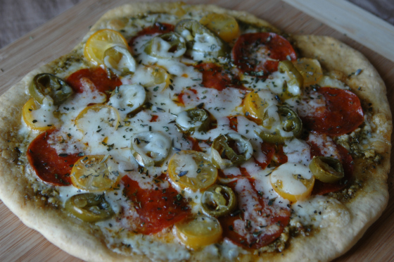 Thumbnail for Triple P Pizza (Pesto, Pepperoni & Peppers)