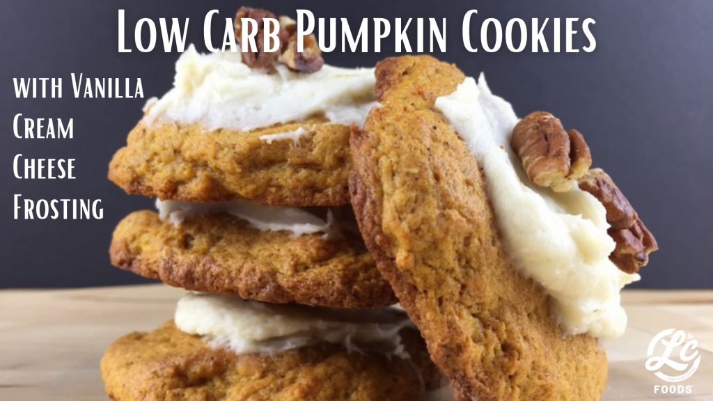 Low Carb Pumpkin Cookies with Vanilla Cream Cheese Frosting The LC