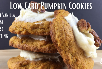 Thumbnail for Low Carb Pumpkin Cookies with Vanilla Cream Cheese Frosting