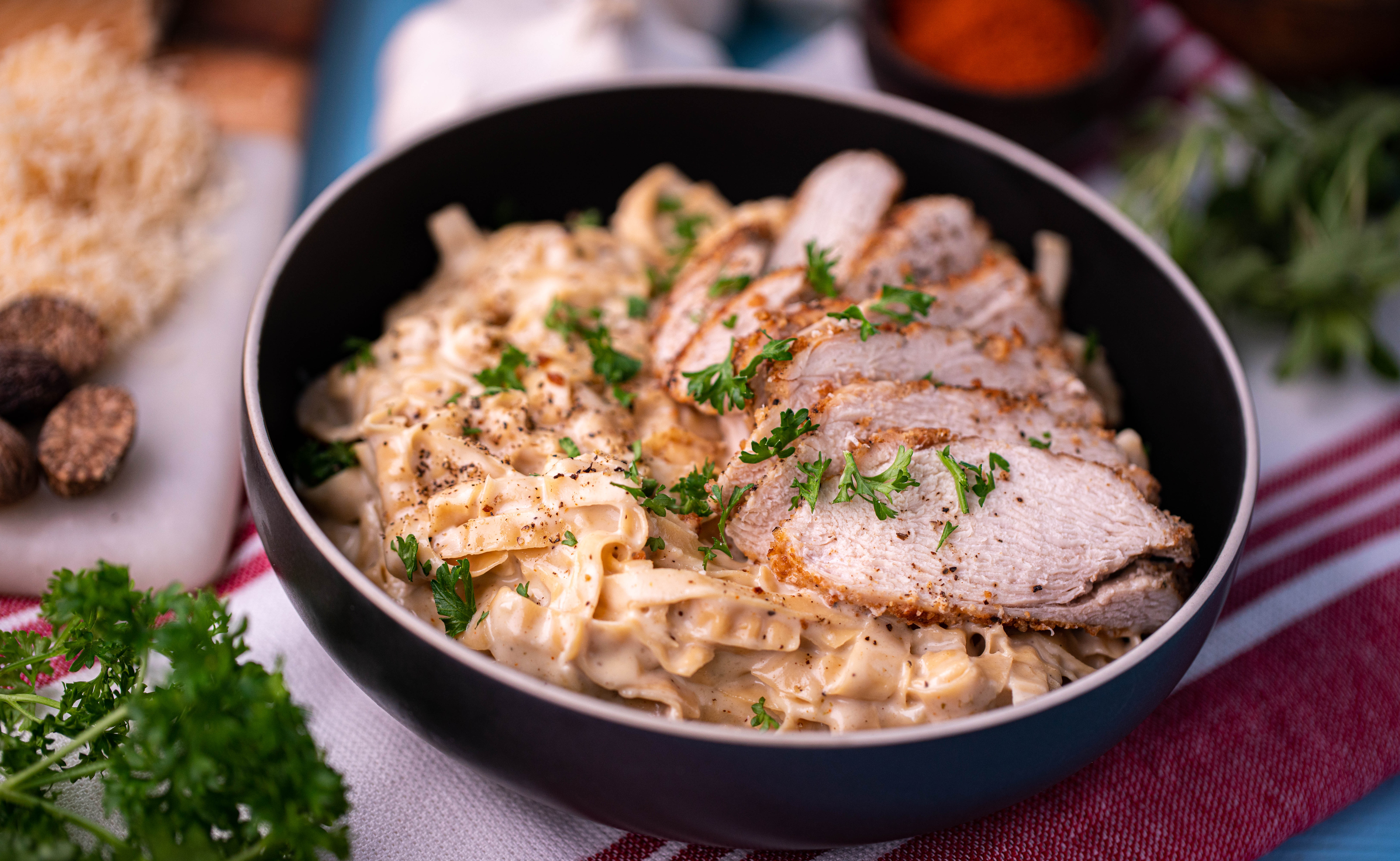 Thumbnail for Low Carb Fettuccine Alfredo with Chicken