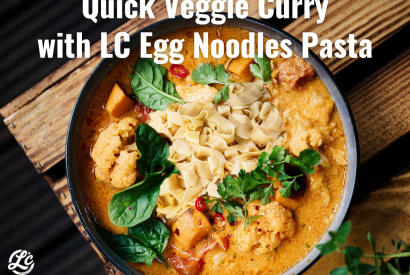 Thumbnail for Quick Veggie Curry with LC Egg Noodles Pasta