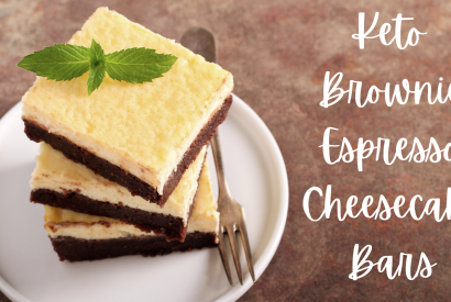 Thumbnail for Keto Brownie Espresso Cheesecake Bars