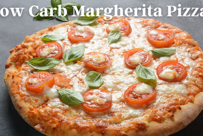 Thumbnail for Low Carb Margherita Pizza