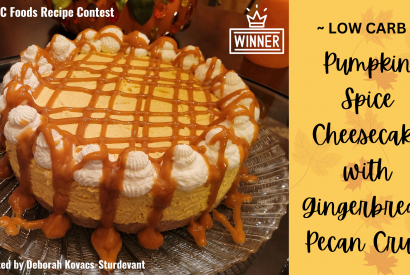 Thumbnail for Low Carb Pumpkin Spice Cheesecake with Gingerbread Pecan Crust