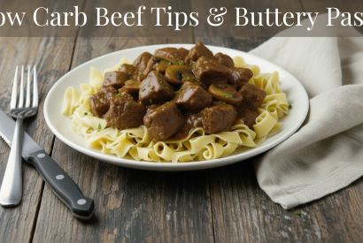 Thumbnail for Low Carb Beef Tips & Buttery Pasta Noodles