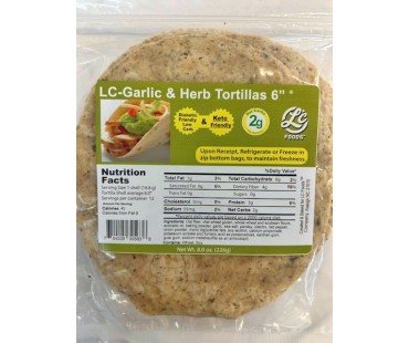 Low Carb Garlic and Herb 6" Tortilla Shells