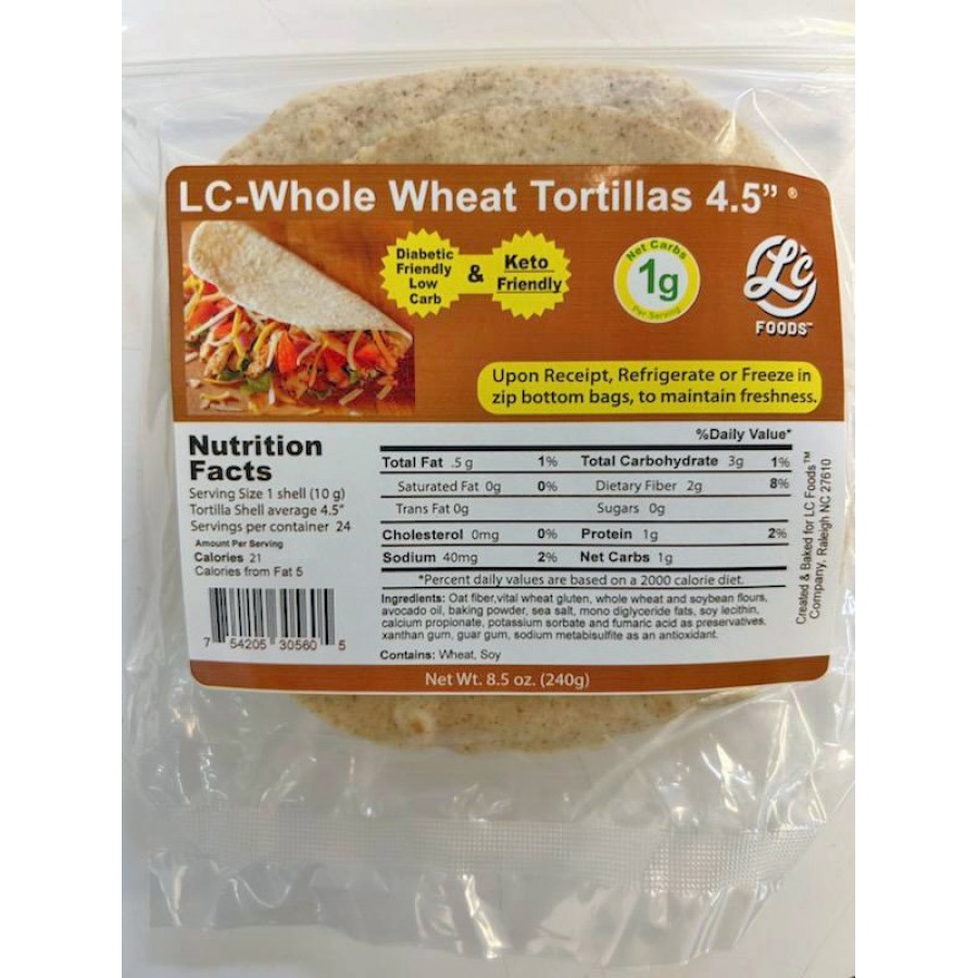 Low Carb Whole Wheat 4.5" Street Taco Tortilla Shells